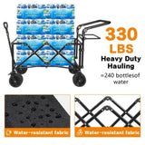 Collapsible Wagon 140L Wagons Carts Foldable with Removable Canopy, Folding Wagon Cart with Wheels T3060P247149