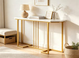 44in Modern Console Sofa Table, Waterproof Scratch-Resistant Top, Sturdy Metal Frame with Anti-Slip 89525012
