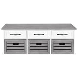 White and Weathered Grey 3-Drawer Storage B062P153583