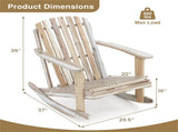 High Fanned Back Outdoor Rocker, 4.5" Wide Armrests Soothing Rocking Motion for Backyard 29305189