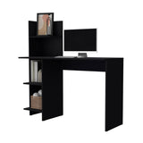 ZUN Troy Black Four Shelves Writing Desk B062P175175