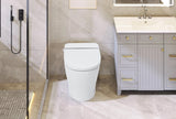 ZUN Heated Seat Smart Toilet without Bidet, Upmarket Compact Dual Flush Toilet 1/1.28 GPF, Tank less 46706017