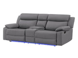 Blanche Grey Console Reclining Loveseat with LED Lights B201P412052