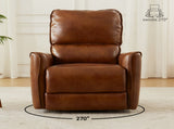 BROWN COLOR AIR LEATHER ELECTRIC RECLINER CHAIR WITH ROCKER AND SWIVEL B2766P488714