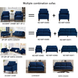 Modern Loveseat sofa for Living Room, Upholstered Velvet Small Couch with Wooden Legs for Livingroom W2186P143468