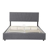 ZUN Queen Upholstered Platform Bed with Lifting Storage, Queen Size Bed Frame with Storage and Tufted W1670P147579