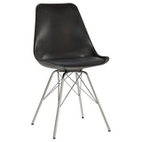 Black and Chrome Padded Dining Chair B062P153714