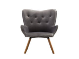 Doarnin Contemporary Silky Velvet Tufted Button Back Accent Chair, Gray T2574P164268