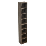 ZUN 8-Tier Media Tower Rack, CD DVD Slim Storage Cabinet with Adjustable Shelves, Tall Narrow Bookcase W1781P182841