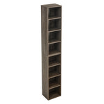 ZUN 8-Tier Media Tower Rack, CD DVD Slim Storage Cabinet with Adjustable Shelves, Tall Narrow Bookcase 28235533