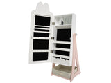 White, rabbit-themed, MDF, spray-painted, 1-door, 1-drawer fabric cabinet for children's jewelry and 75175531