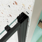 44"-48"W x 72"H sliding shower door, sliding door, with 1/4" tempered glass and Matted Black finish W2122P196344