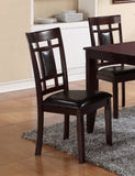 7-Pc Dinette Set Brown Espresso Finish Rectangular Table Faux Leather Upholstery Padded Lattice B011P184943