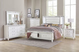 White Metallic Finish Glam Style Storage Chest of 5 Drawers Wooden 1pc Modern Bedroom Furniture B011P176905