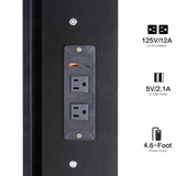 37" Middle Size Left Bedside Cabinet Vanity Table Cushioned Stool Dresser Set, 2 AC2 USB Socket, W936P224320