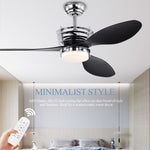 ZUN 52'' ABS Ceiling Fan with Lights and DC Remote, DC Motor Modern Ceiling Fan with 3 ABS Fan W1592P162701