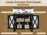 20 Gallon Fish Tank Stand with Power Outlets, Farmhouse Decorative Aquarium Stand 10767228