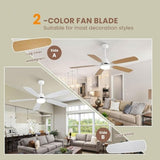 indoor Modern 52 Inch Ceiling Fan With Dimmable 6 Speed Wind 5 Blades Remote Control Reversible DC W882P146291