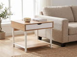 Side End Table, Nightstand, Bedside Table with Drawer and Storage Shelves, Sofa Table for Living 93663726