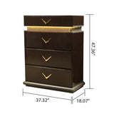 ZUN Modern Style 4-Drawer Chest Made with Wood in Brown B009P155283