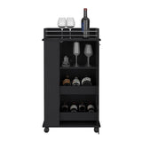 Baltimore Bar Cart with Casters, Glass Door and 2-Side Shelf B070P188862