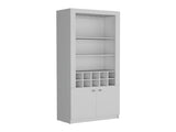 Cabinet 4-Tier, Glass Holder Stemware Rack, Wine Cabinet, Liquor Cabinet, 10 Bottle Cubbies, 4 B097P221379