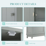 Grey Bathroom Cabinet Triangle Corner Storage Cabinet with Adjustable Shelf Modern Style MDF Board N725P172615E