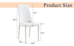 ZUN 6 Dining Chair Set, White Dining Chair Set, PU Material High Back Seat and Sturdy White Leg Chair W1151P192249