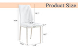 ZUN 6 Dining Chair Set, White Dining Chair Set, PU Material High Back Seat and Sturdy White Leg Chair W1151P192249