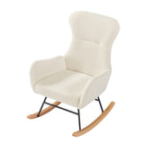 off white teddy fabric rocking chair W58872236