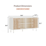 Sicotas Mid Century Sideboard Storage Rustic Sliding Door Solid Wood Cabinet for Living Room W2263P207531