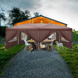 ZUN 3 x 6m Two Windows Practical Waterproof Folding Tent Dark Coffee Folding Tent 67766391