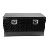 ZUN 36 inch Heavy Duty Black Aluminum Tread Tool Box Truck Trailer Underbody Storage+Locks With T-Handle W1239123722