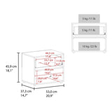 Alpine 18" High One Drawer Nightstand with One Shelf, Side Table, End Table For Bedroom, Living Room B070P286442