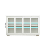Kitchen Storage Stand Cupboard With Glass Door-White W28235613