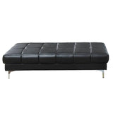 Black Bonded Leather Extra large Ottoman Metal Legs 1pc Ottoman HSESF00F7228