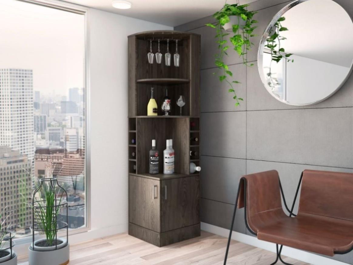 Seattle Bar Cabinet, Eight Bottle Cubbies, Two Large Open Shelves B128 ...