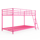 Pink Twin Size Low Loft Bed with Slanted Ladder Round Tube Metal Frame 69732381
