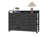 7-Drawer Black-Gray Fabric Dresser withe Steel Frame for , Living Room and Study Room 91361141