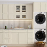 36 in. W x 21 in. D x 34.5 in. H in Antique White Plywood Ready to Assemble Floor Vanity Sink Base T3210P282884