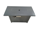 ZUN 11'' H x 42'' L Steel Propane Outdoor Fire Pit Table with Lid B120P147937