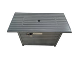 ZUN 11'' H x 42'' L Steel Propane Outdoor Fire Pit Table with Lid B120P147937