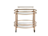 Lakelyn Clear Glass & Rose Gold Finish Serving Cart B2726P408080