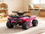 Pink 6V Battery Powered Kids Quad Motorized Four Wheeler Ride on Car with Songs for 18-36Months 32836471