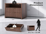 Nightstand, Dark Brown, Honeycomb Board MDF, 60*39.5*64cm, 2 Drawers with Upper Compartment 38899586
