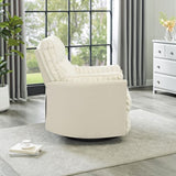 Bocaton Wide Wale Corduroy Upholstery Manual Recliner, White T2574P245446