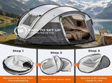4 Person Pop Up Tent for Camping, Waterproof Instant Family Tent with Front Awning, Automatic Tent 60135148
