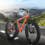 ZUN S26109 Elecony 26 Inch Fat Tire Bike Adult/Youth Full Shimano 21 Speed Mountain Bike, Dual Disc W709P156169