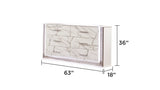Desire Dresser Marble-Patterned Drawer Fronts with Sleek White Finish, Metallic Handles, and Six G150109088