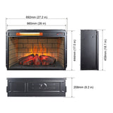 ZUN 26 inch infrared quartz heater fireplace insert -woodlog version with brick W1769121295